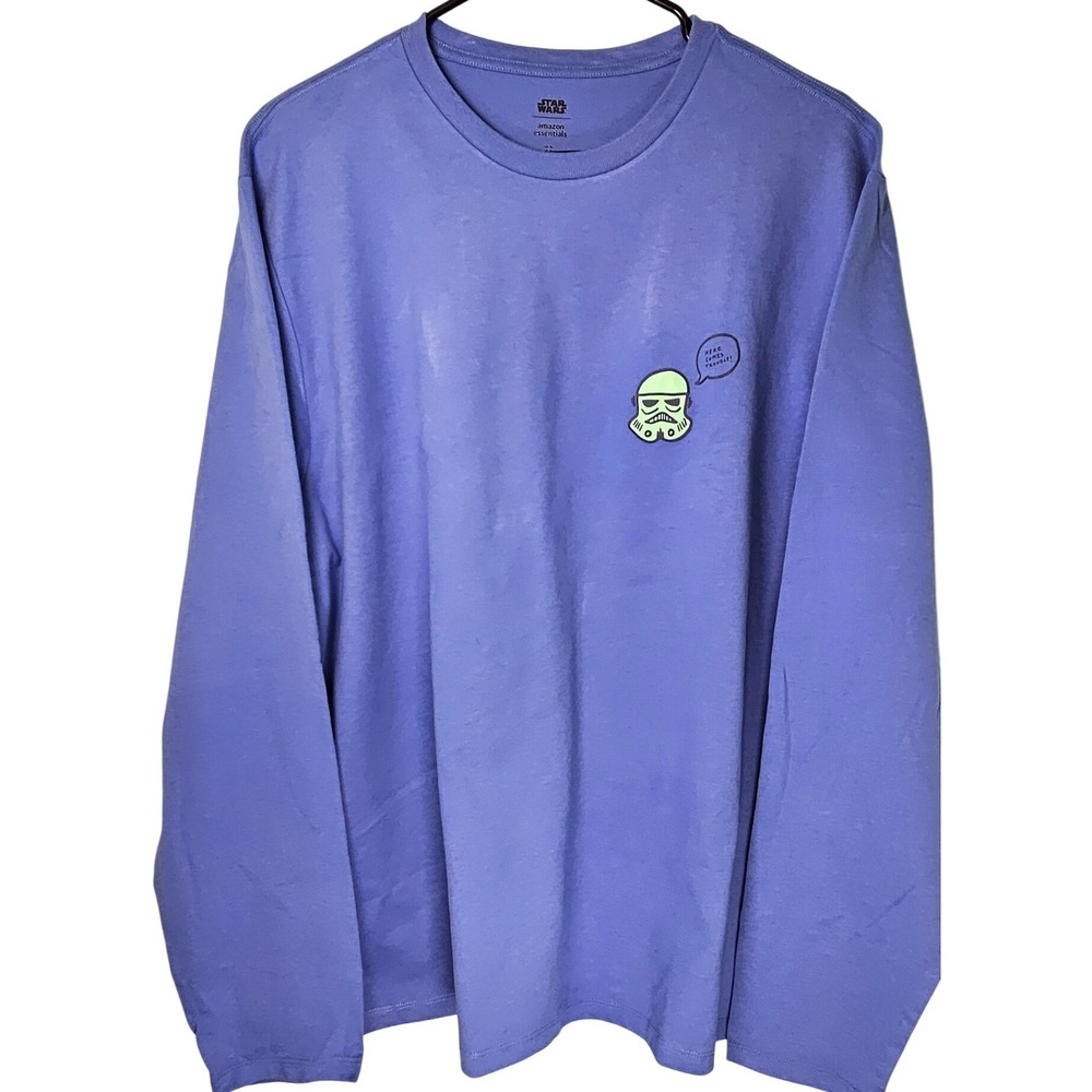 Star Wars Stormtrooper Blue Graphic Long‎ Sleeve T Shirt XL Funny Sci Fi